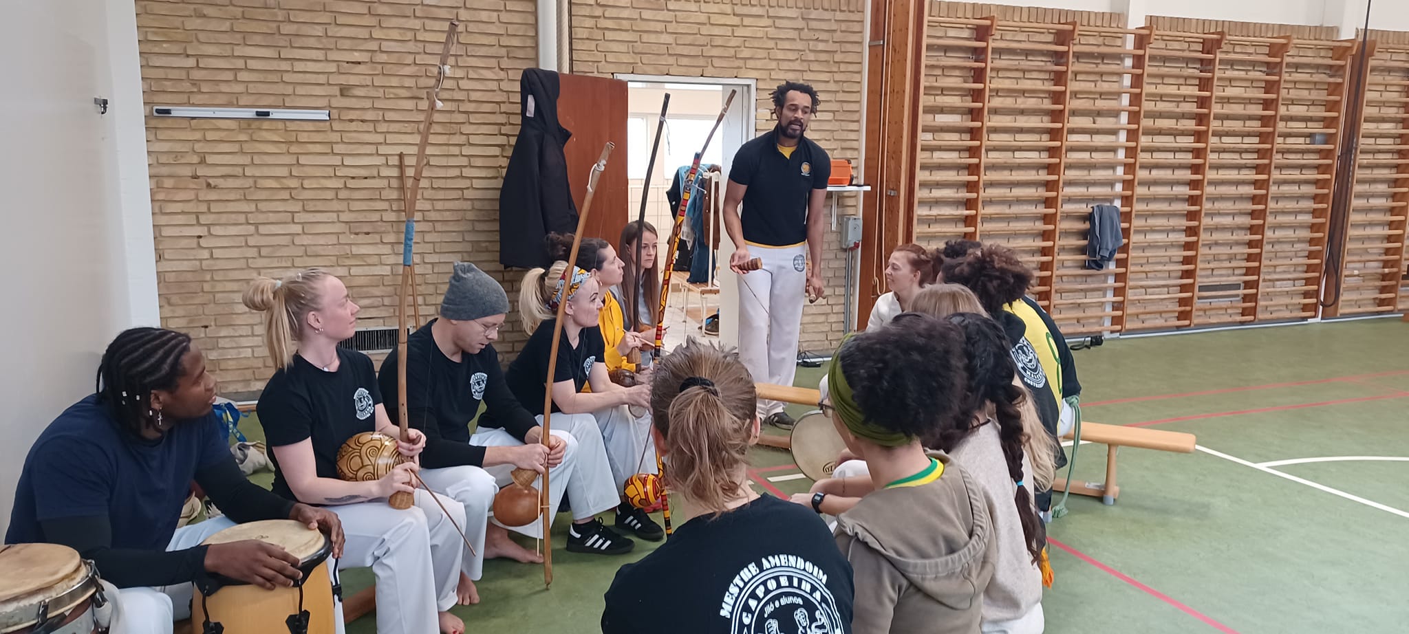 Traditional berimbau instrument in warm sunlight